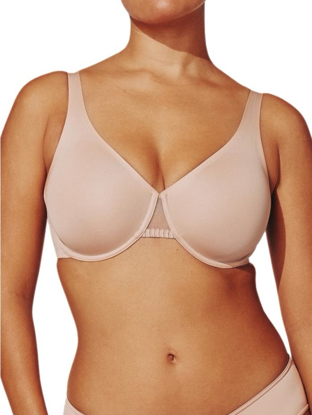 Thirdlove Classic Underwire Unlined Minimizer Smooth Bra in Nude - Size 36D